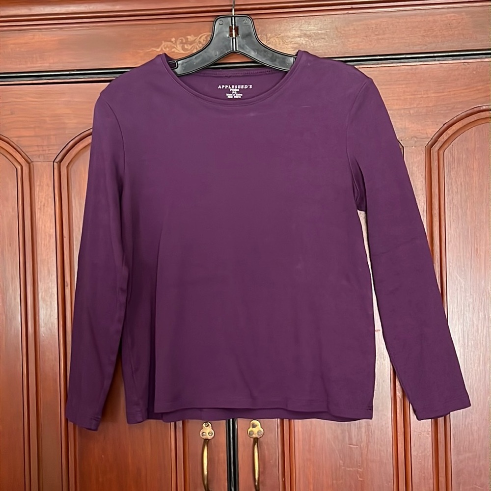 Appleseed’s Deep Purple Long Sleeve Pullover Size SP